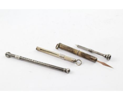 FOUR .925 STERLING SILVER TOOTHPICKS AND SWIZZLE STICK (4)Weight: 17gms