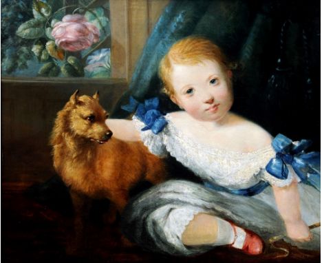 ENGLISH SCHOOL (19th/20th century)
Portrait of a Young Girl and Her Dog
Oil on canvas
59.5 x 49.5 cm, framed CONDITION REPORT