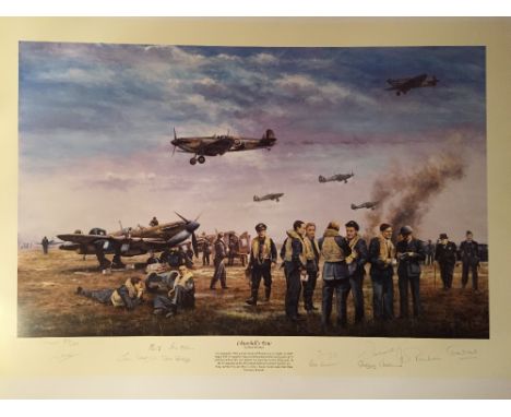 *AR DAVID PRITCHARD (20th/21st century)
Churchill's Few
Limited edition print 
Signed in pencil to margin and numbered 32/200