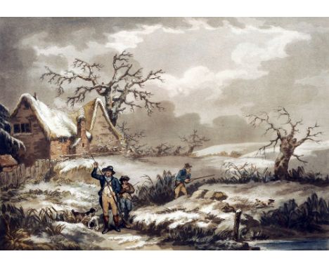 THOMAS ROWLANDSON (1756-1827) British, After GEORGE MORLAND (1763-1804) British
Snipe Shooting
Hand coloured print
Published 