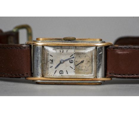A vintage 1920s Rolex Prince gentleman's wristwatch The rectangular dial with Arabic numerals and subsidiary seconds dial. 2.