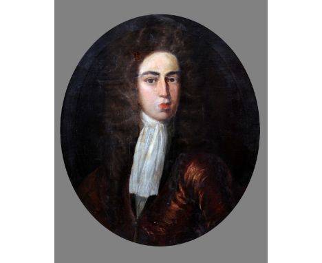 ENGLSH SCHOOL (18th century) Portrait of a Gentleman in Red Jacket; and His Wife Oils on canvas laid on board 60 x 73 cm, fra