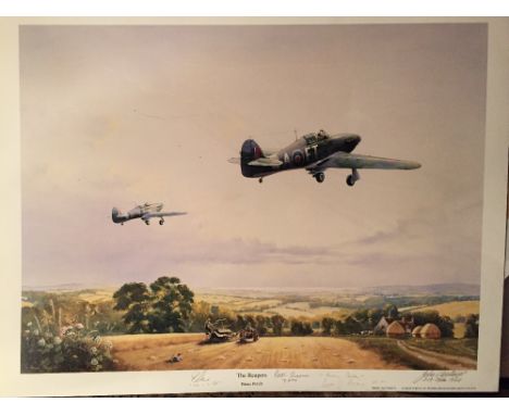 *AR BRIAN PETCH (20th/21st century) British
The Reapers
Limited edition print
Signed in pencil to margin and signed by four B
