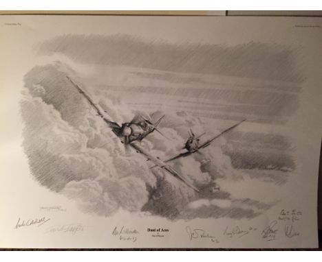 *AR DAVID BRYANT (20th/21st century) British
Dual of Aces
Limited edition print
Signed in pencil to margin and signed by seve