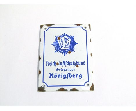 A reproduction German RLB enamel plaque 