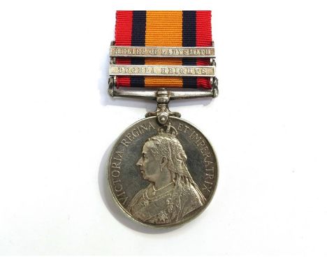 A Queen's South Africa Medal (QSA) named to BR R. BROCH NATAL VOL. AMB. C. (Natal Volunteer Ambulance Corps) with Relief of L