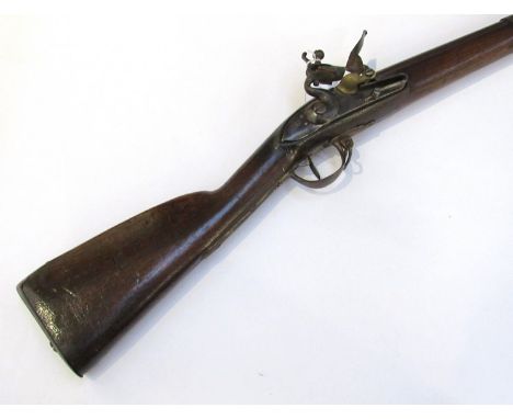 An early 19th Century French flintlock musket with unsigned lock, as issued to the Swiss Army      ANTIQUE FIREARM: No licens