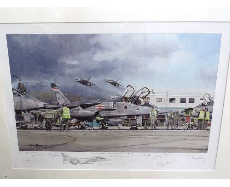 A limited edition print after Michael Rondot "Coltishall: The End of the Line", depicting Jaguars, multiple signatures with s