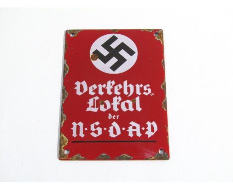 A reproduction German NSDAP enamel plaque 