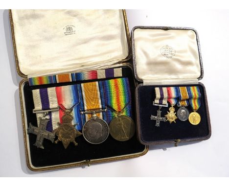 A WWI Military Cross Medal group consisting MC, 1914-15 Star, war medal and Victory medal. Included is the miniature group an