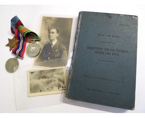 An RAF A/G log book, medals and photographs to Sergeant A/G RALPH C STRONG who served in 614 and 231 Squadrons flying in Lysa