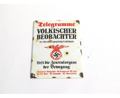A reproduction German Volkischer enamel plaque