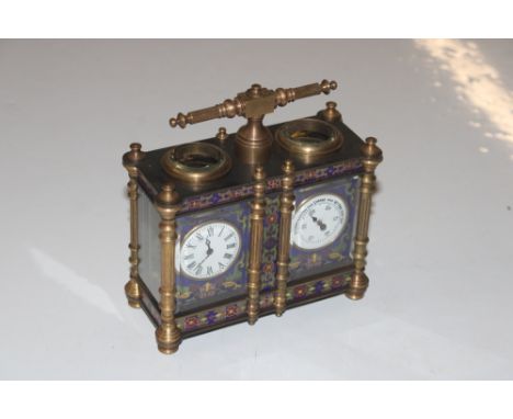 A Double Cloisonné carriage clock 