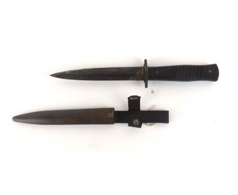 A First World War German trench/boot knife and scabbard by Gottlieb Hammesfahr, Solingen Foche