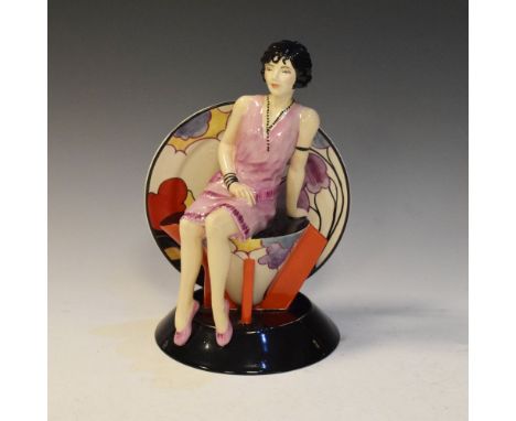 Limited edition Kevin Francis porcelain figure 'Young Clarice Cliff Trilogy', 637/900, with certificate, 24cm high  