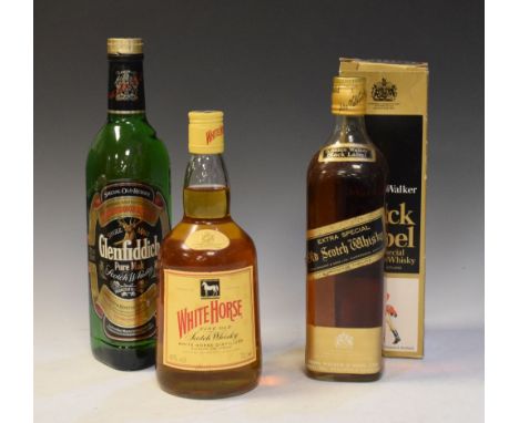 Wines &amp; Spirits - Bottle of Glenfiddich Pure Malt Scotch Whisky, Johnnie Walker Black Label Extra Special Old Scotch Whis
