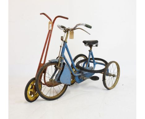 Childs vintage tricycle and scooter (2)  