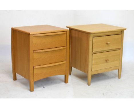 Ercol - Savona light oak bedside chest, 46cm wide x 61cm high, together with another light oak chest (2)  