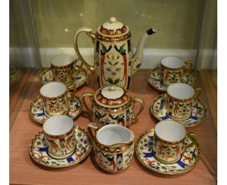 Noritake coffee set, decorated with floral and bird design  