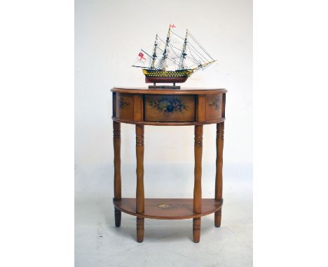 Oak library table incorporating pieces of oak and copper from Admiral Lord Nelson's HMS Victory, with certificate, 69cm x 55c