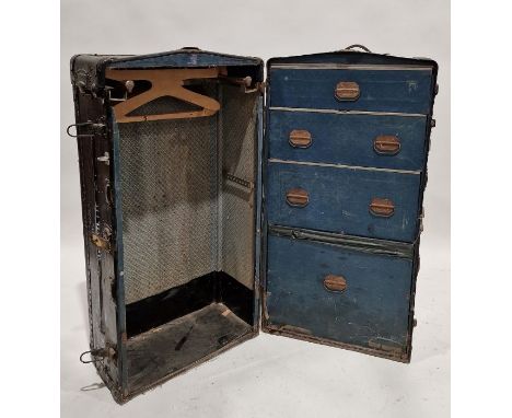 Metal-bound black painted trunk&nbsp;
