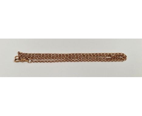 Rose gold-coloured belcher chain&nbsp;with bolt ring clasp, 114g approx.&nbsp;