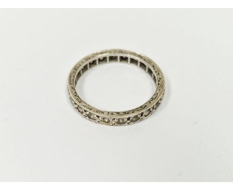 9ct white gold and paste-set full eternity ring&nbsp;