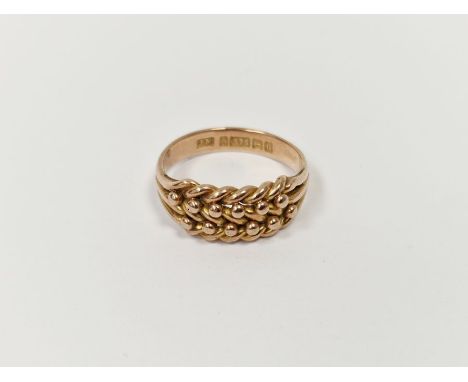 9ct gold chain and ball decorated ring, 3.5g approx.&nbsp;