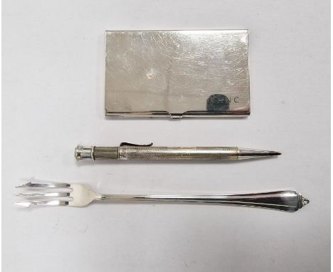 Samuel Mordan Everpoint propelling pencil, patent no.307227, a silver-coloured metal card case, marked to reverse 'Reed &amp;