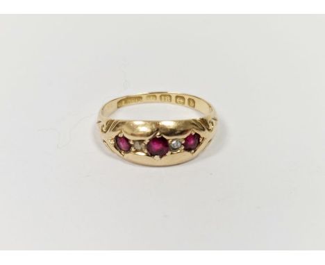 18ct gold and ruby and diamond set ring, 3g in total approx.&nbsp;