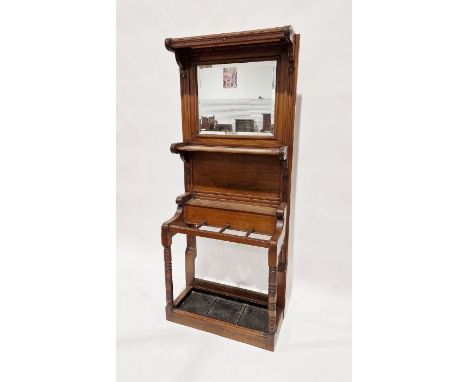 20th century oak hall stand&nbsp;with mirror back