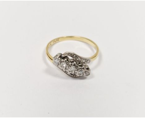 18ct gold five-stone diamond ring, 2.7g&nbsp;