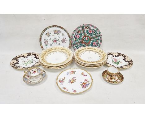 Group of nineteenth century English porcelain and other items comprising a Davenport Longport Imari pattern coffee can and sa