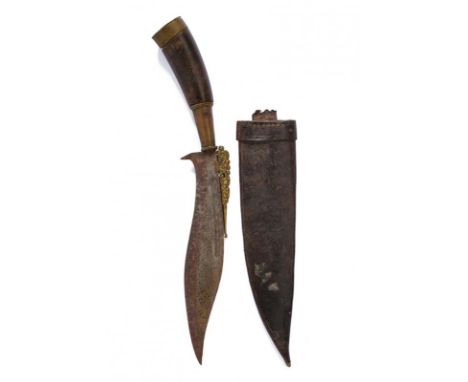 dating: End of 19th beginning of 20th Century provenance: Bali, Wide, single-edged blade with wing at the base and brass hilt