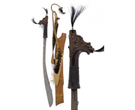dating: 20th Century provenance: Kalimantan, Slightly curved, single-edged blade, chiselled on the back at the foible, back w