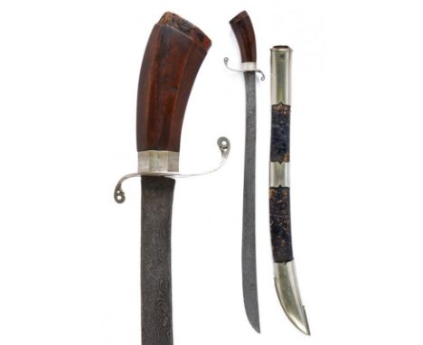 dating: End of 19th beginning of 20th Century provenance: Giava, Single-edged blade, in fine pamor, slightly enlarged toward 