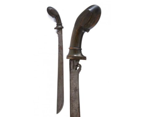 dating: 19th Century provenance: Sumatra, Fine, straight, single-edged blade, in fine pamor, chiselled base sekar kajang (ele