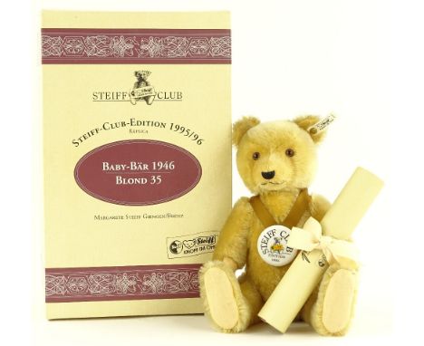 A Steiff baby bear, Club Edition 1995, boxed with certificate.