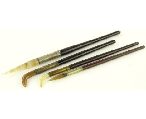 4 Victorian agate tipped calligraphy tools.