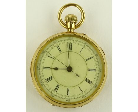 An 18ct gold cased Doctors-Type open faced topwind pocket watch, with sweep centre seconds hand and engraved back, case no. 8