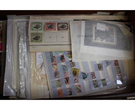 Stamps: Collection in vintage suitcase inc. China minisheets, USA earlies, Japan, Borneo, etc.
