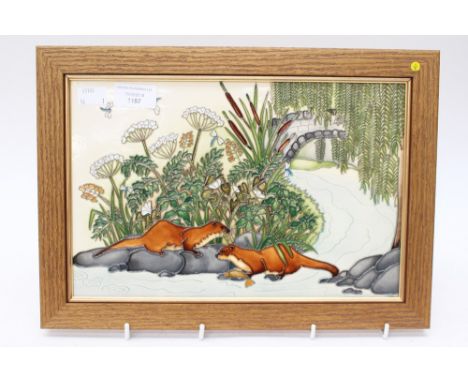 A Moorcroft limited edition 55/75 plaque, Winnall Moors design, signed to reverse by designer K. Dale and dated 2016, measuri