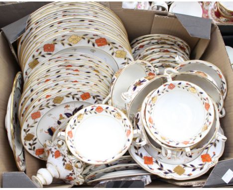 Royal Crown Derby part dinner service, Asian Rose pattern, ref number 8687: eleven dinner plates, eleven breakfast plates, tw