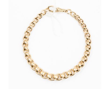 A 9ct gold fancy link chain bracelet, toggle clasp broken (af), length 8.5'' weight approx 21gms