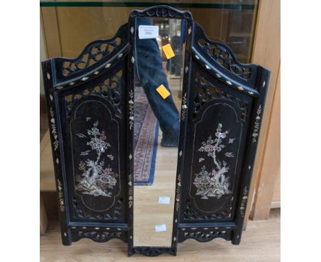  A Shibyama small dressing screen with replaced mirror