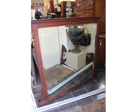Large Victorian aesthetic movement mirror, fitted with bevelled edge glass