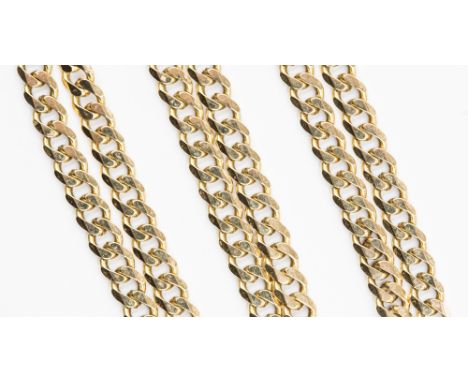 A 9ct gold heavy curb link chain necklace, length 18'', weight 11.8 grams approx 