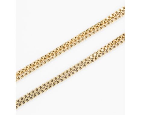 A 9ct gold box chain, length 16'', weight 6.5 grams approx 