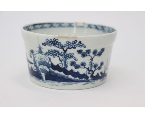 A Worcester small potting pot, can non ball pattern, minor restoration 