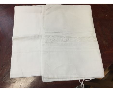  Pillow case which was used by Queen Victoria, dated 1895, with the Q mark to identify it as one used by her. Provenance is f